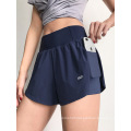 Breathbable fabric short pants for women shorts with pockets high waist workout running wear